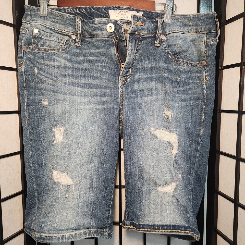 Torrid Blue Bermuda Denim Shorts